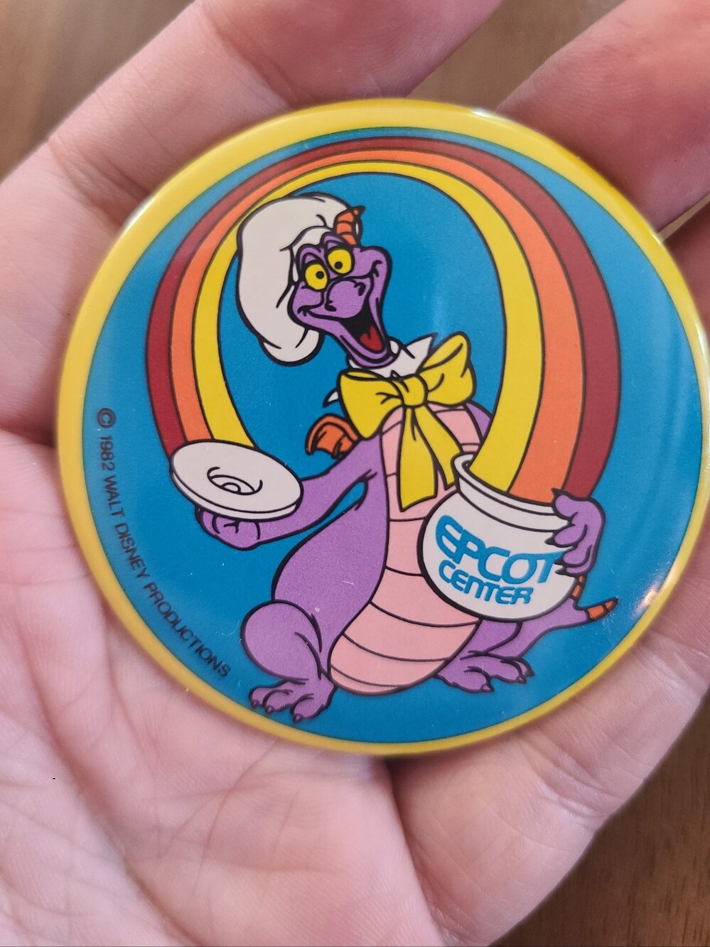 Vintage 1982 EPCOT Center Figment Button 🌈🐉